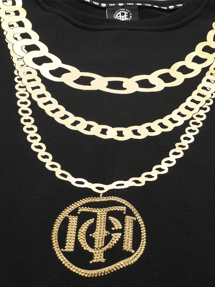 TCH Necklace Gold Wings Rhinestone Unisex Sweatshirt