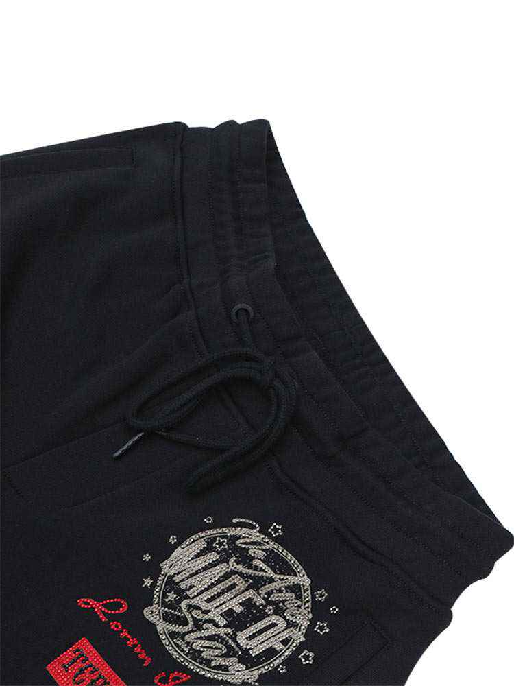 TCH Men's Graphics Letter Hot Diamond Elastic Waist Jogger