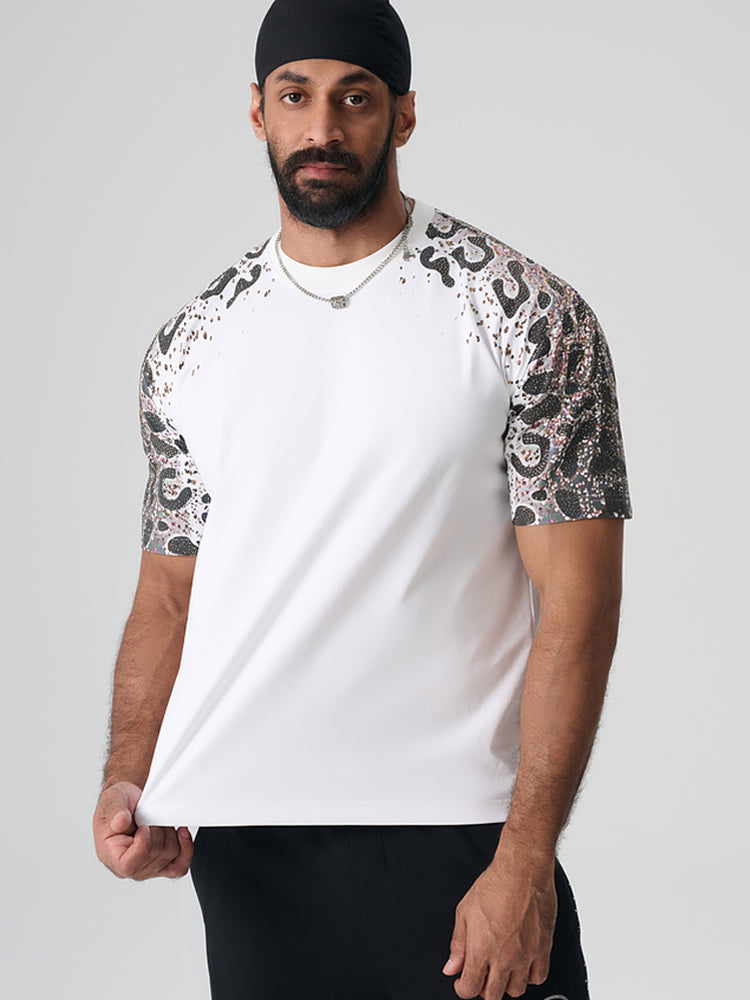 TCH Graphic Rhinestone Summer T-shirt in White