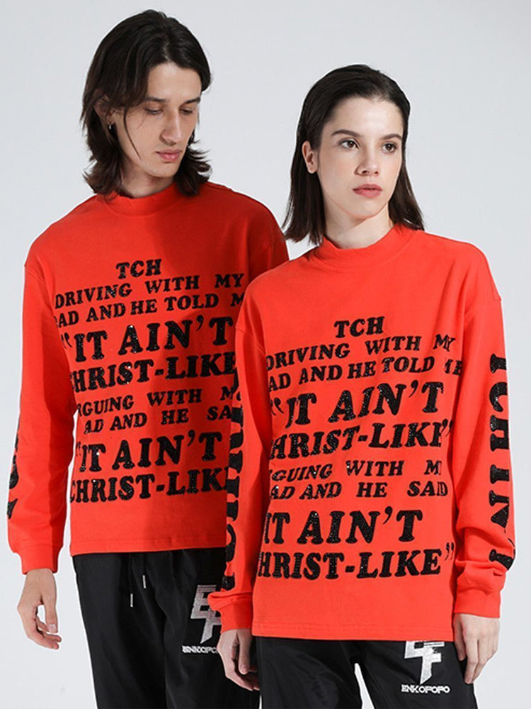 TCH Rhinestone Letter Print Sweatshirt