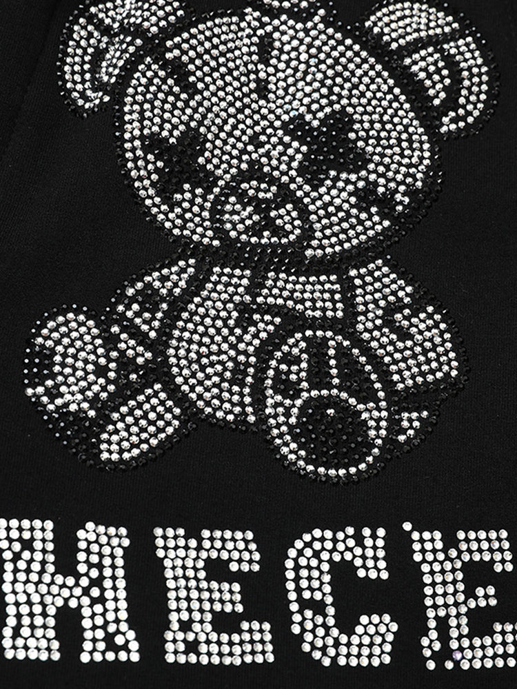TCH Cartoon Bear Rhinestone Letter Pants