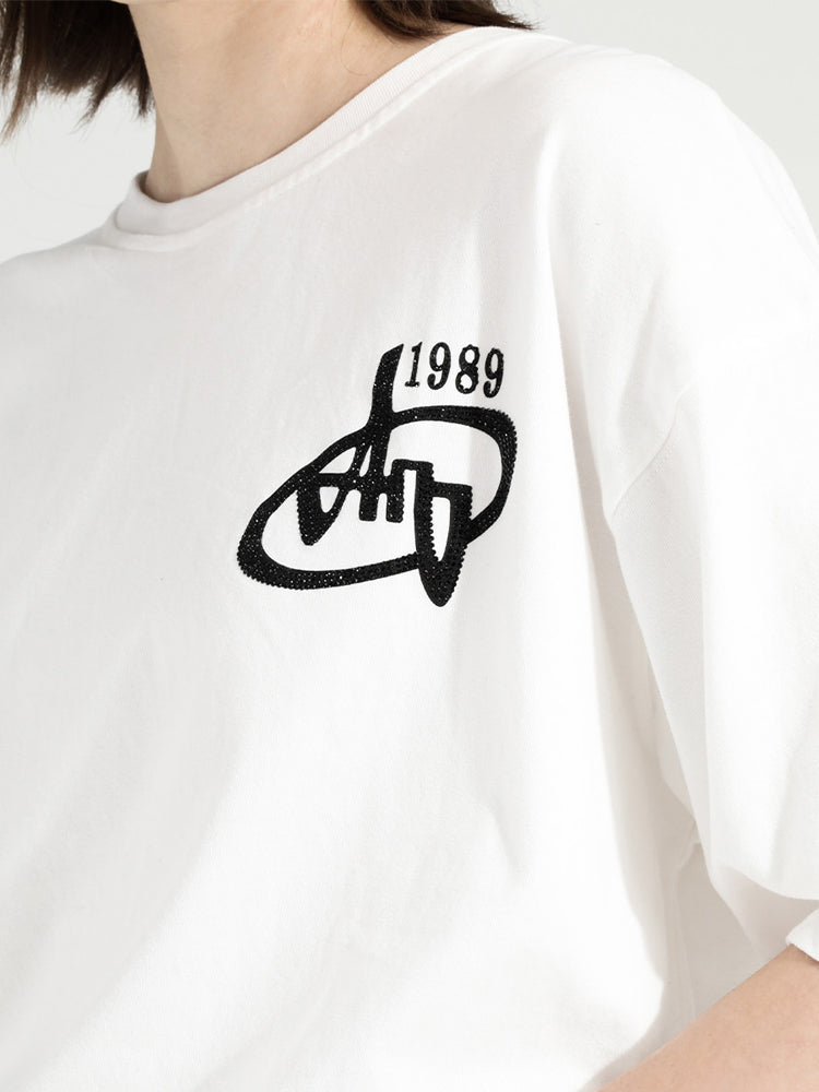 TCH Logo Print Summer Short Sleeve T-shirt in White