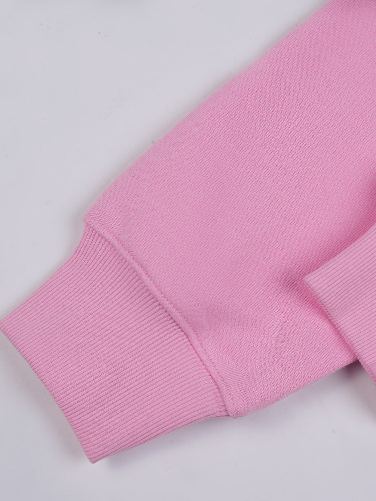 TCH Tiger Rhinestone Long Sleeve Pink Hoodie