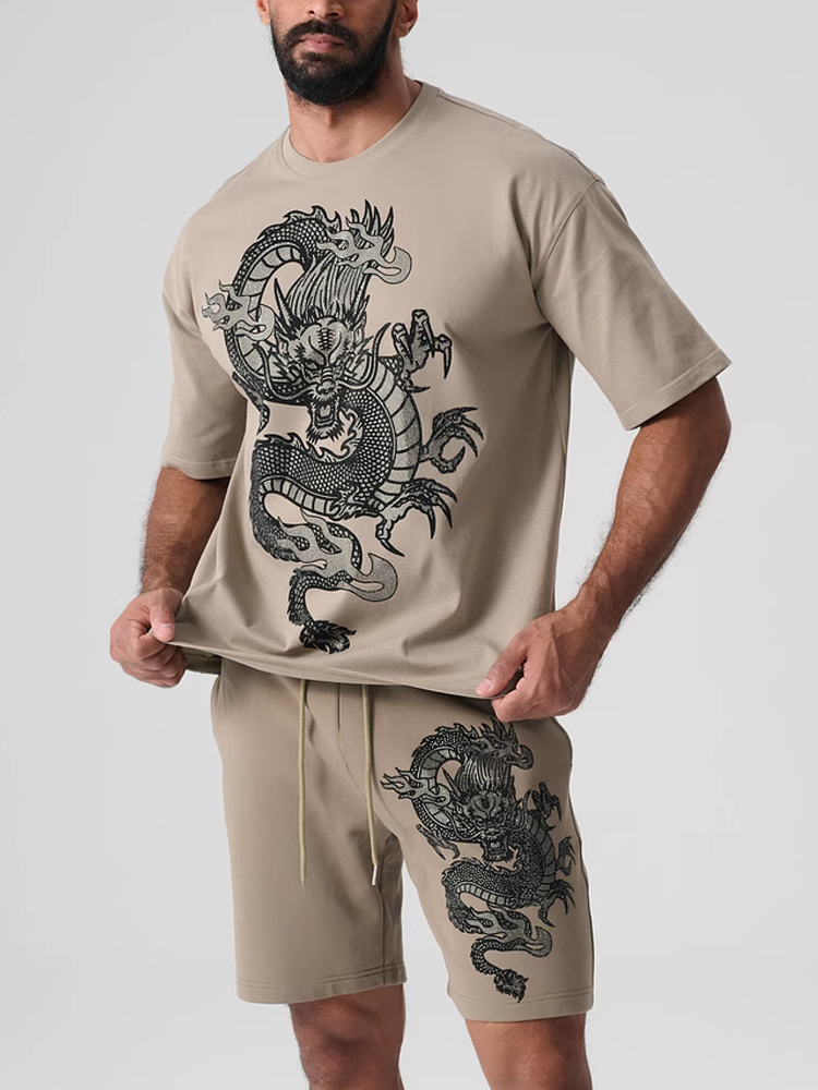 TCH Dragon Rhinestone Cotton Hiking Shorts
