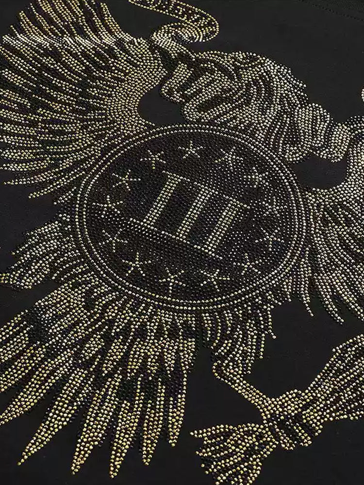 TCH Gold Rhinestone Graphic Eagle T-shirt