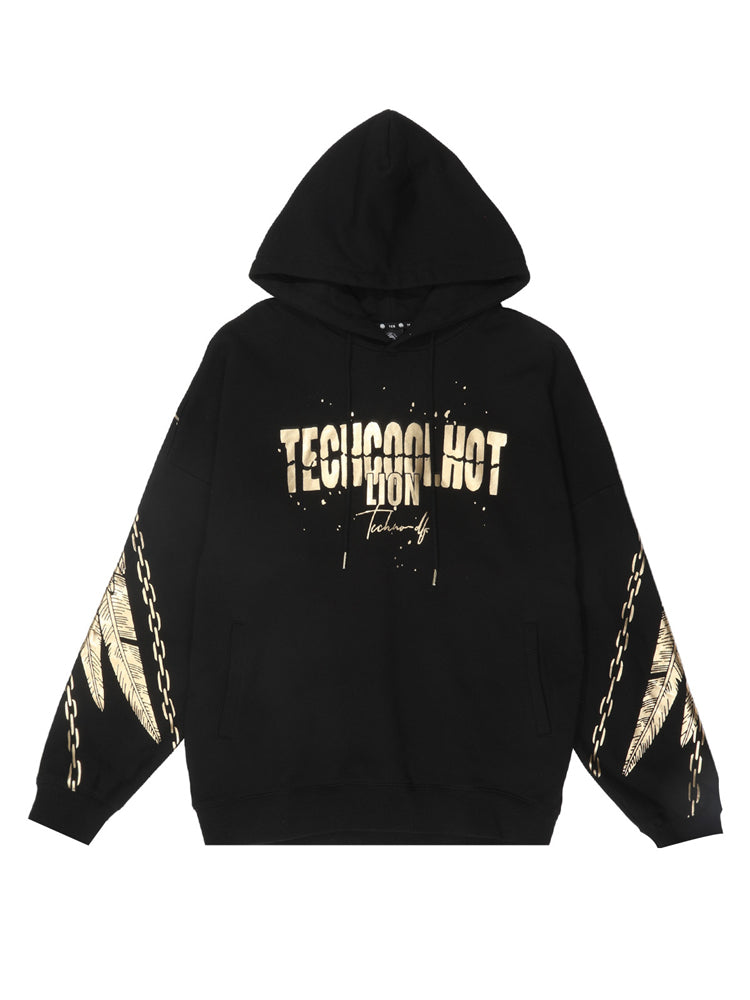 TCH Gold Wing Print Cotton Hoodie Sweatshirt