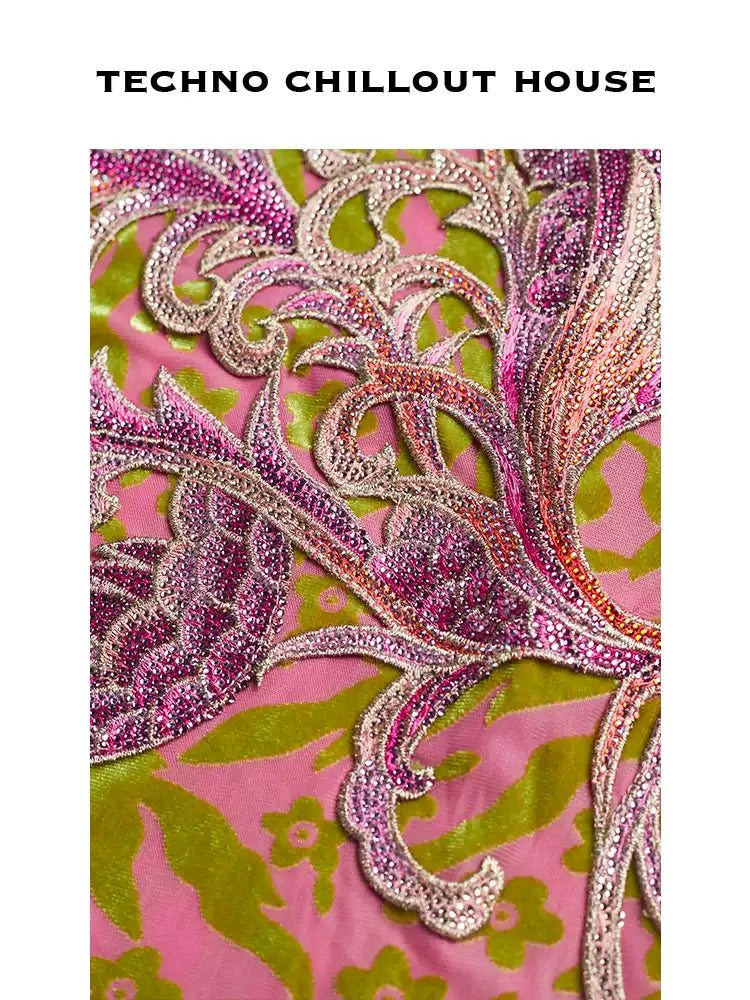 TCH Rhinestone Splash Paisley Floral Print Top