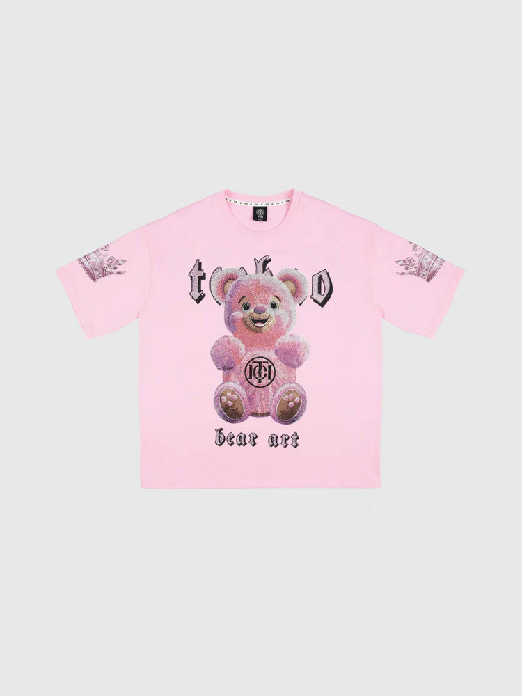 TCH Rhinestone Graphic Oversized T-shirt in Pink