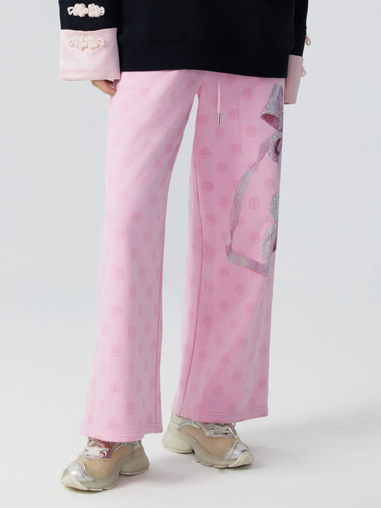 TCH Allover Teddy Bear Rhinestone Long Pants