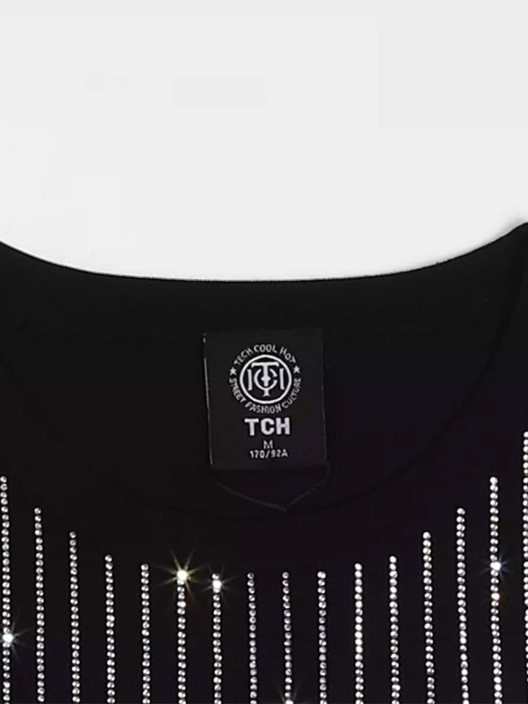 TCH Rhinestone Striple Sleeveless Tank Top