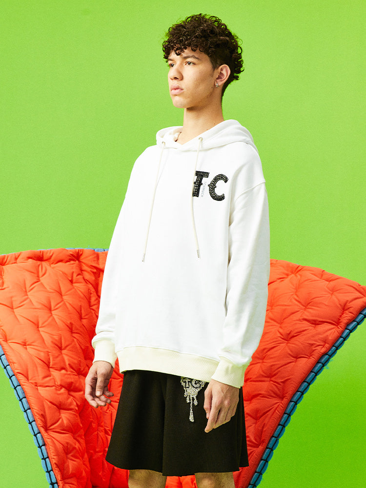 TCH Graphic Rhinestone Oversized Hoodie