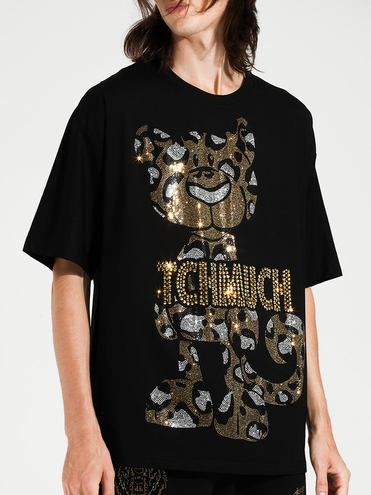 TCH Mens Rhinestone Animal Short Sleeve T-shirt