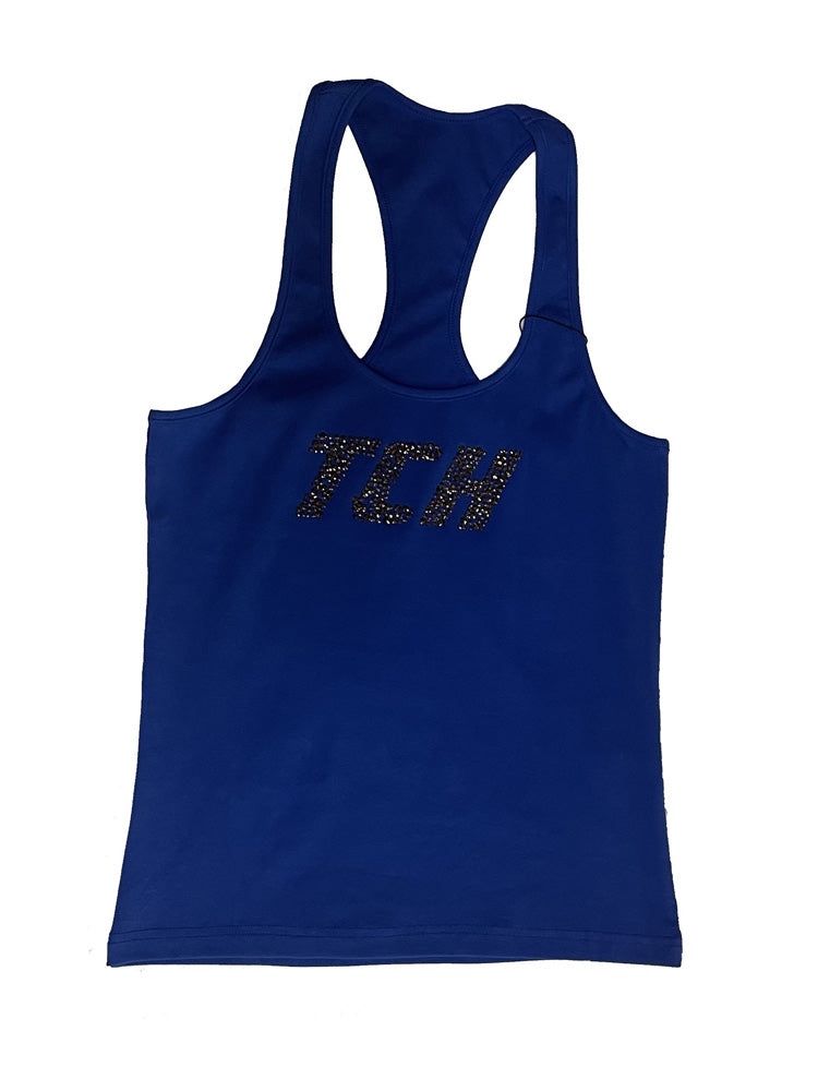 TCH Rhinestone Logo Print Racerback Tank