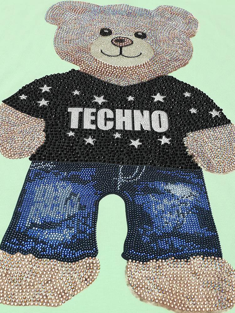 TCH Bear Hot Diamond Graphic Cotton T-Shirt