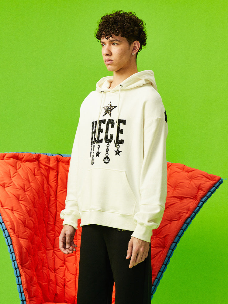 TCH Letter Rhinestone Oversized Hoodie