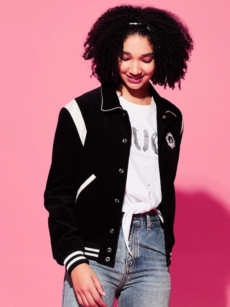 TCH Varsity Striped Bomber Jacket