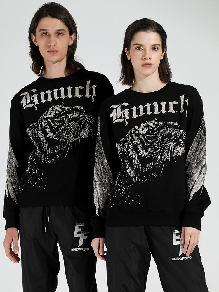 TCH Unisex Rhinestone Angel Wings Graphic Sweatshirt