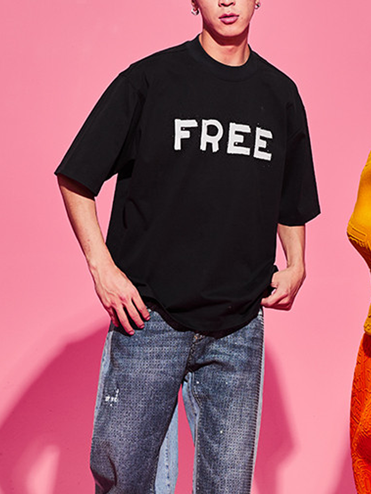 TCH Casual Free Rhinestone Cotton T-Shirt