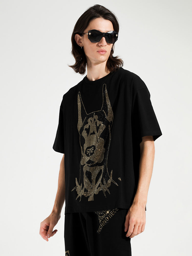 TCH Rhinestones Graphic Printed Oversize Tee