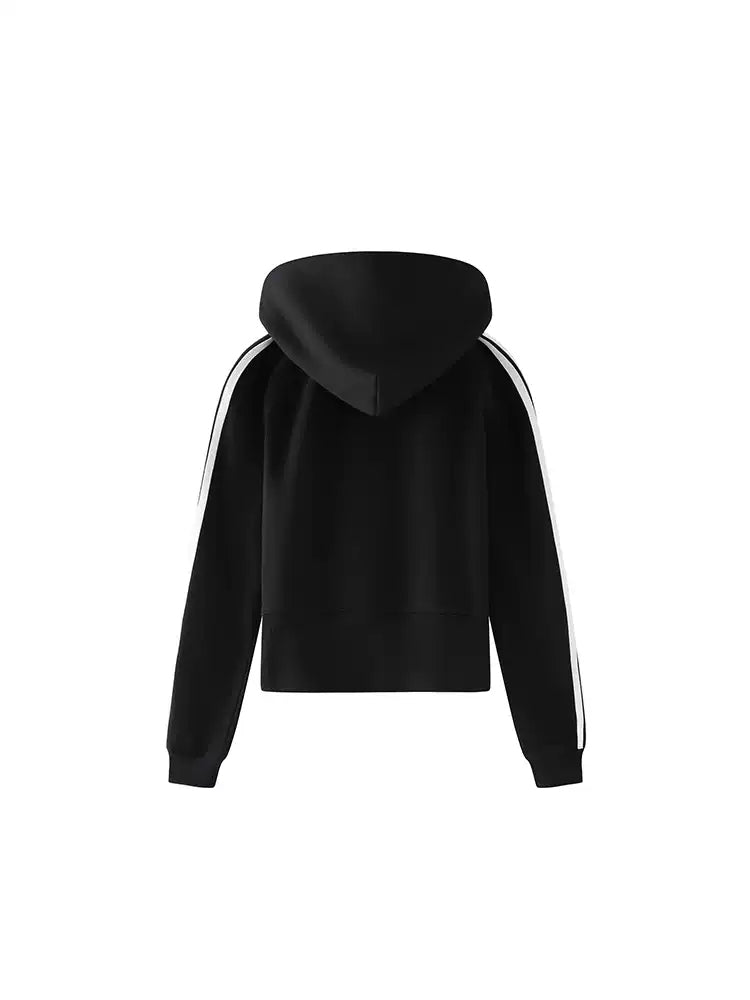 TCH Rhinestone Logo Print Crop Pullover Hoodie