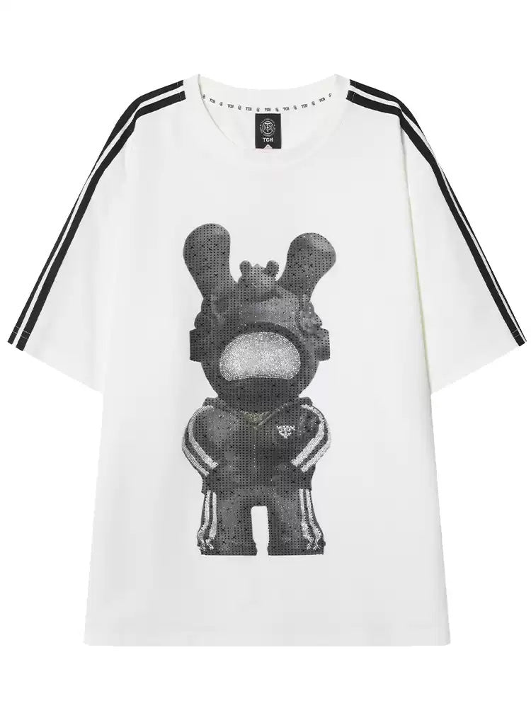 TCH Fashion Space Rabbit  T-shirt Top in White