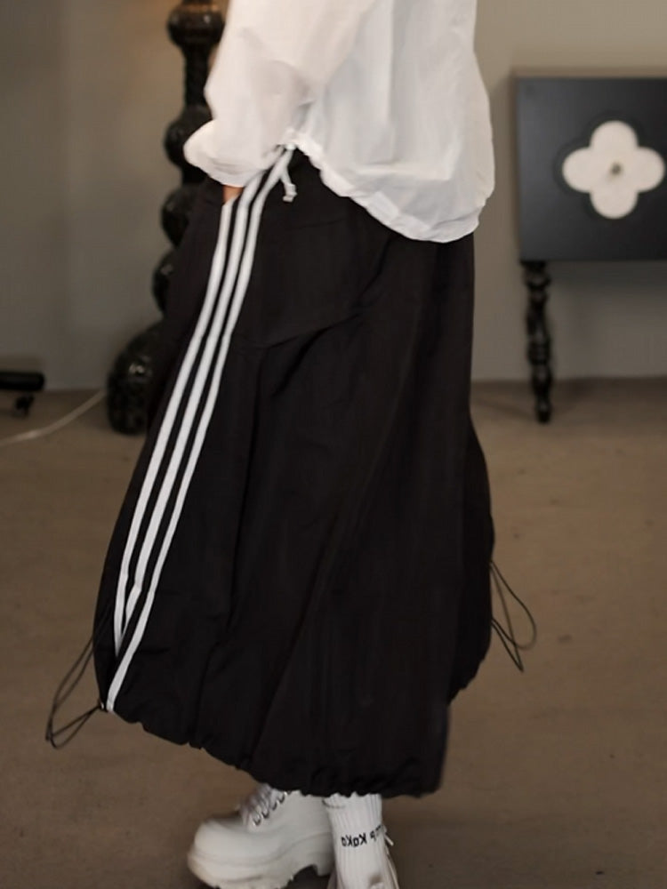 TCH Rhinestone Contrast Trim Elastic Waist Sports Skirt