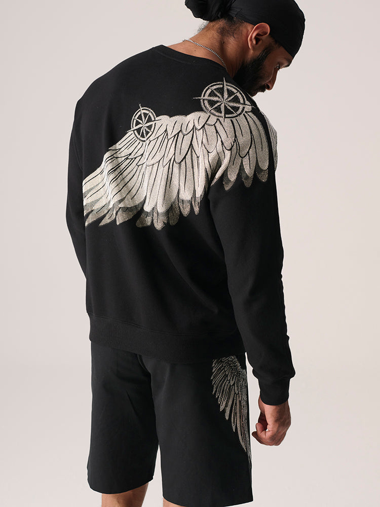 TCH Diamond Casual Long Sleeve Crew Neck Sweatshirt
