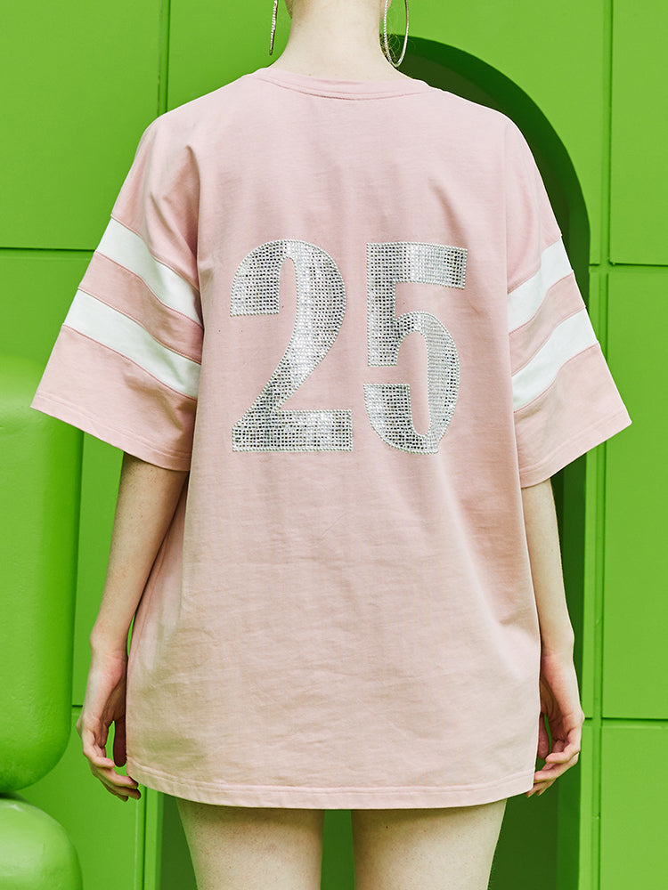 TCH Rhinestone Pink Jersey Preowned Logo T-Shirt