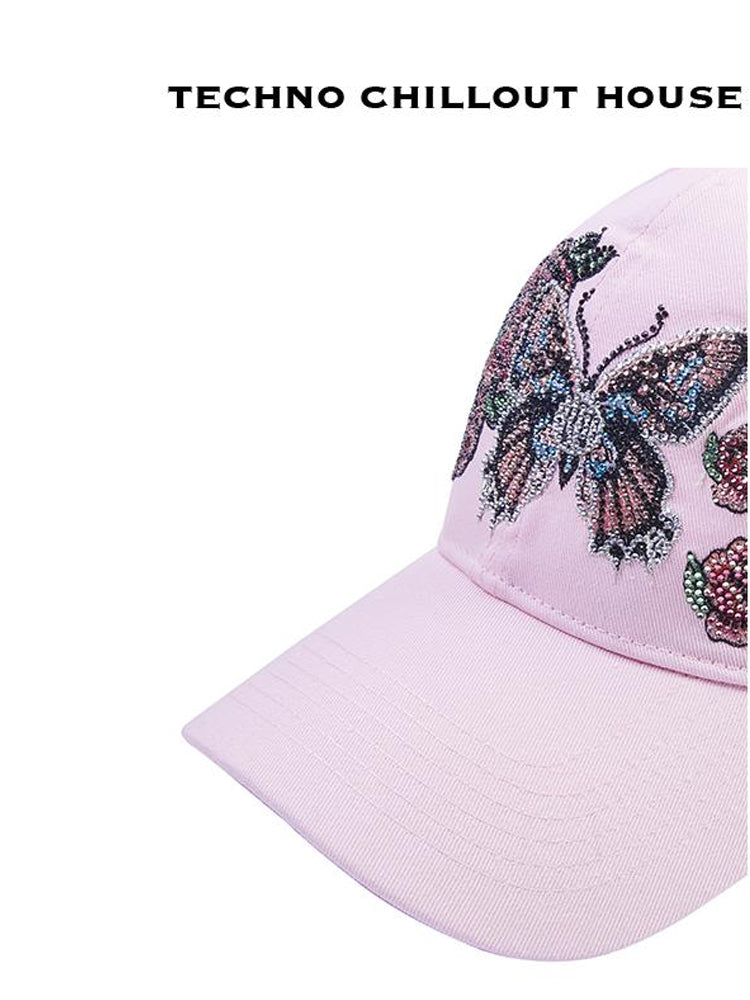TCH Embroidered Butterfly Rhinestone Baseball Cap