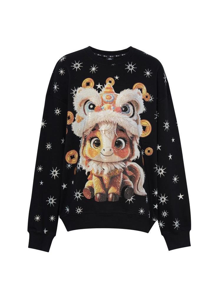 TCH Rhinestone Graphic Galaxy Sweatshirt