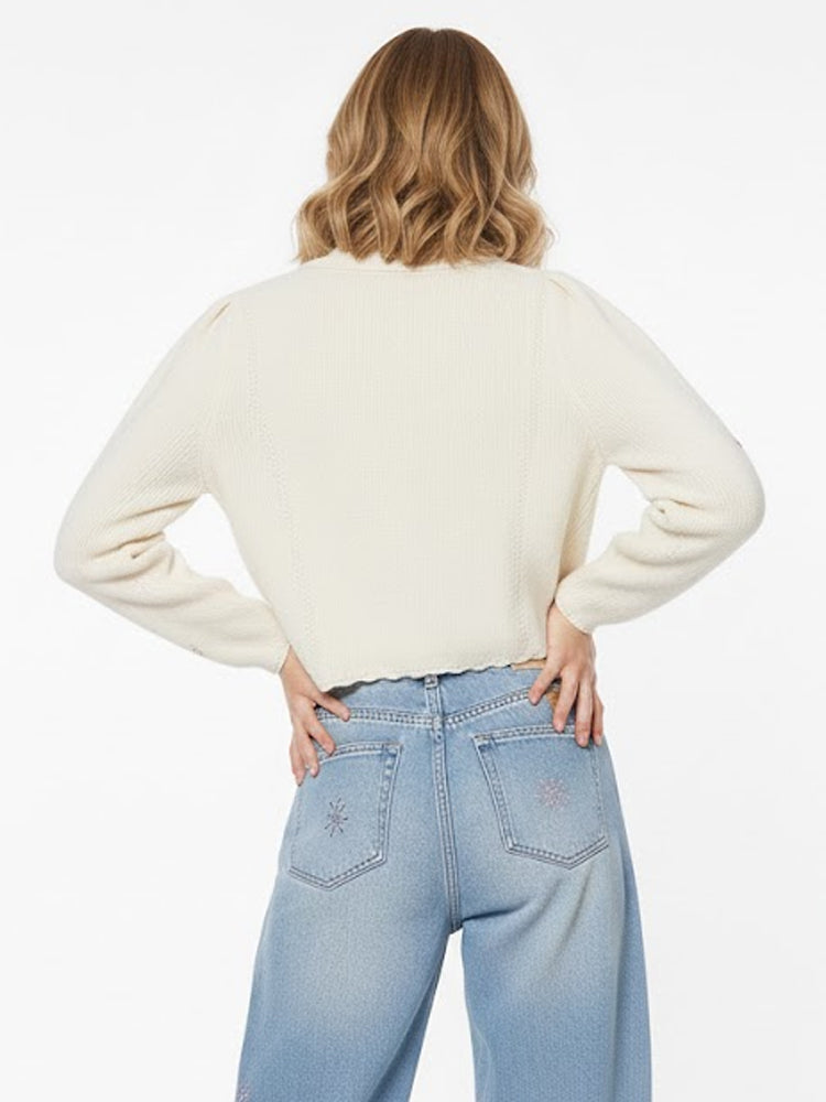 TCH Crystal Lucky Horse Embellished Knit Cardigan