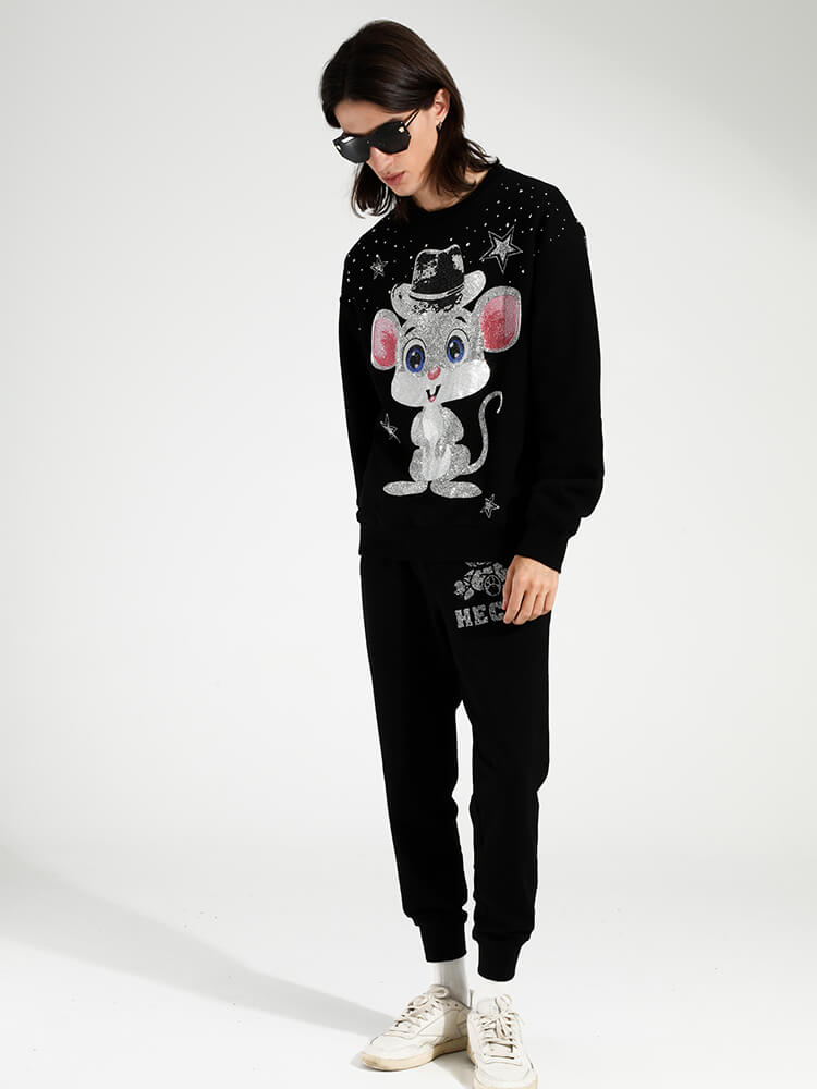TCH Men's Graphics Rhinestone Letter Sweatshirt