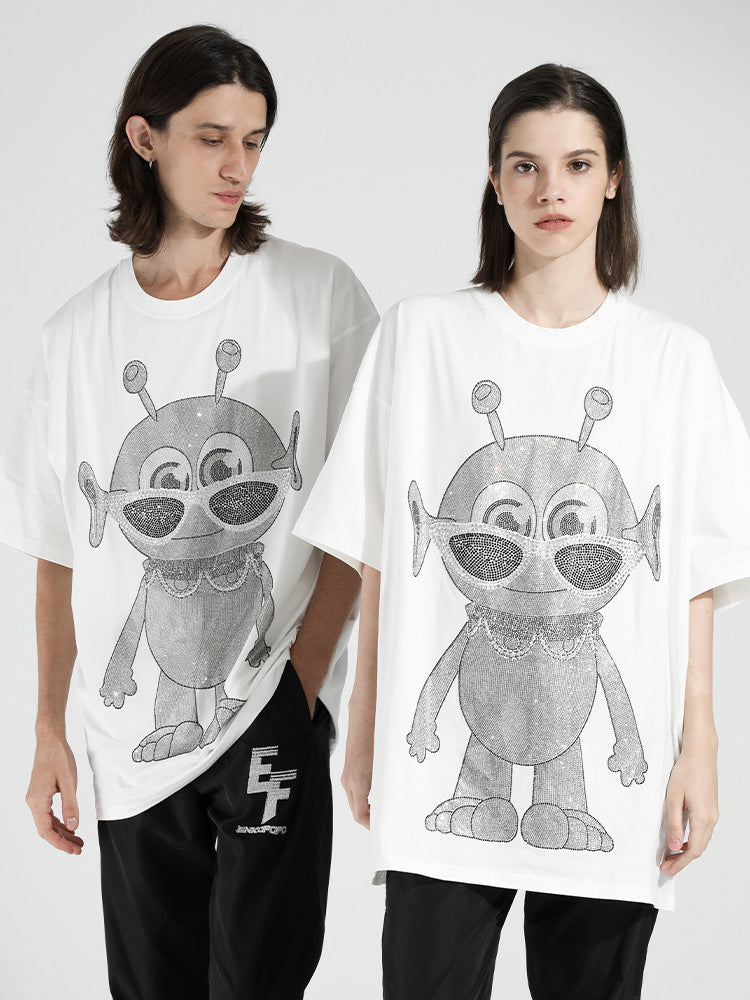 TCH Cartoon Alien Oversized Rhinestone T-Shirt