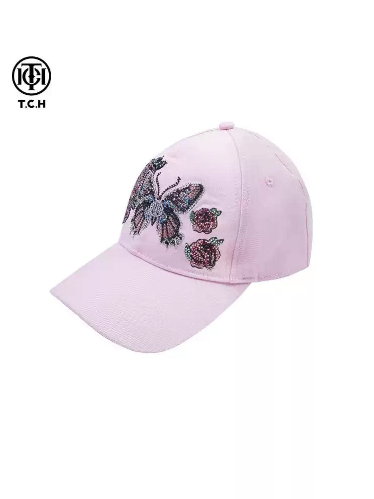 TCH Embroidered Butterfly Rhinestone Baseball Cap