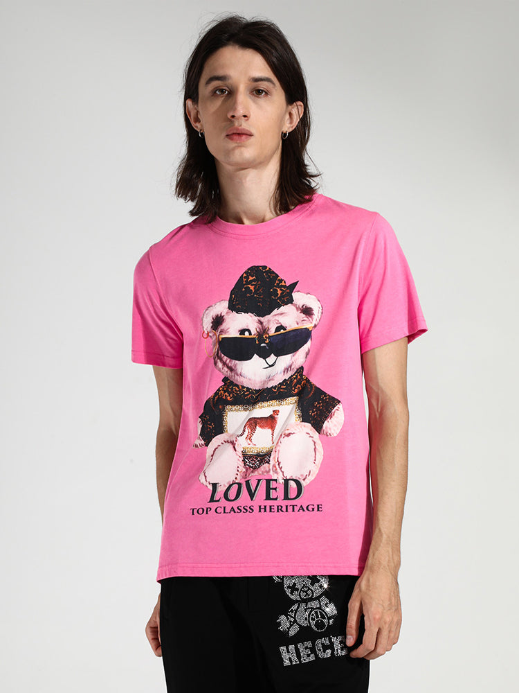 TCH Graphic Bear Cotton Short Sleeve Top