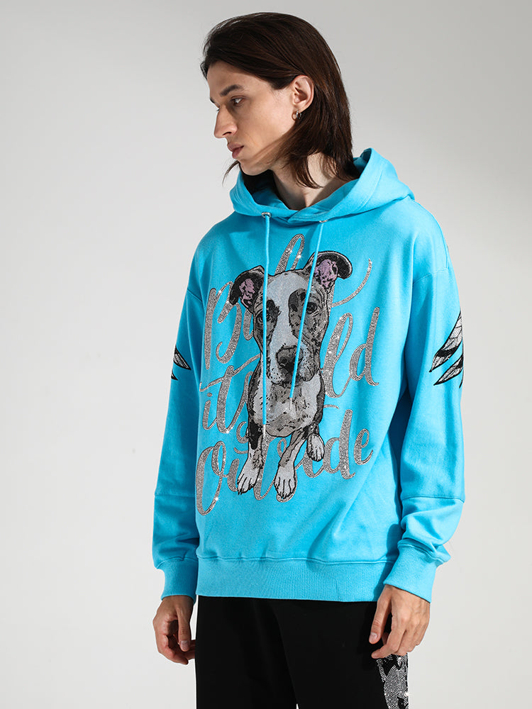 TCH Unisex Angel Wings Rhinestone Hoodie