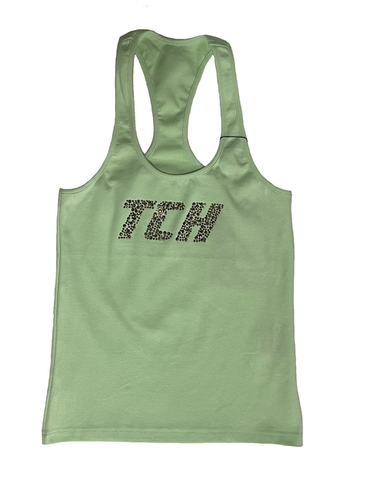 TCH Rhinestone Logo Print Racerback Tank