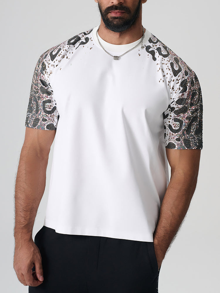TCH Graphic Rhinestone Summer T-shirt in White