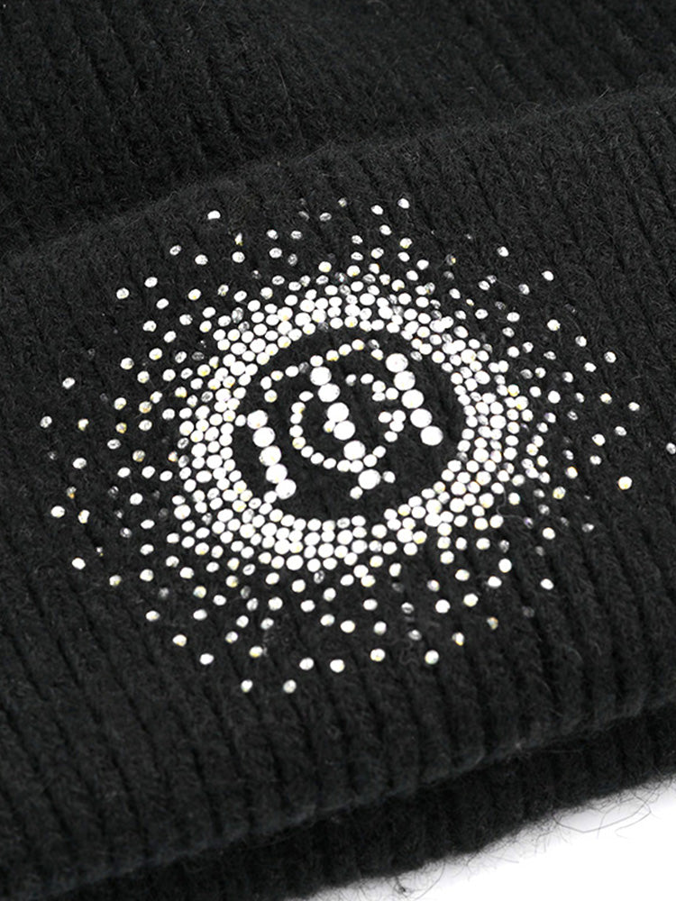 TCH Rhinestone Logo-Print Knit Cuff Beanie