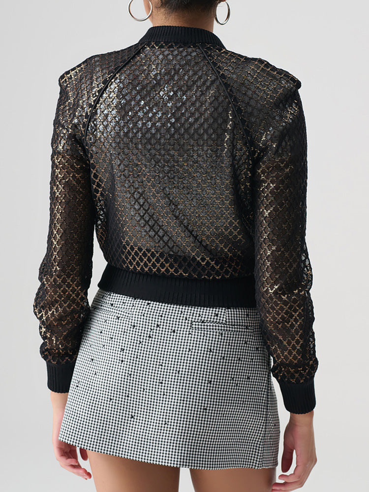 TCH Rhinestone Logo Tailored Check Pleated Mini Skirt