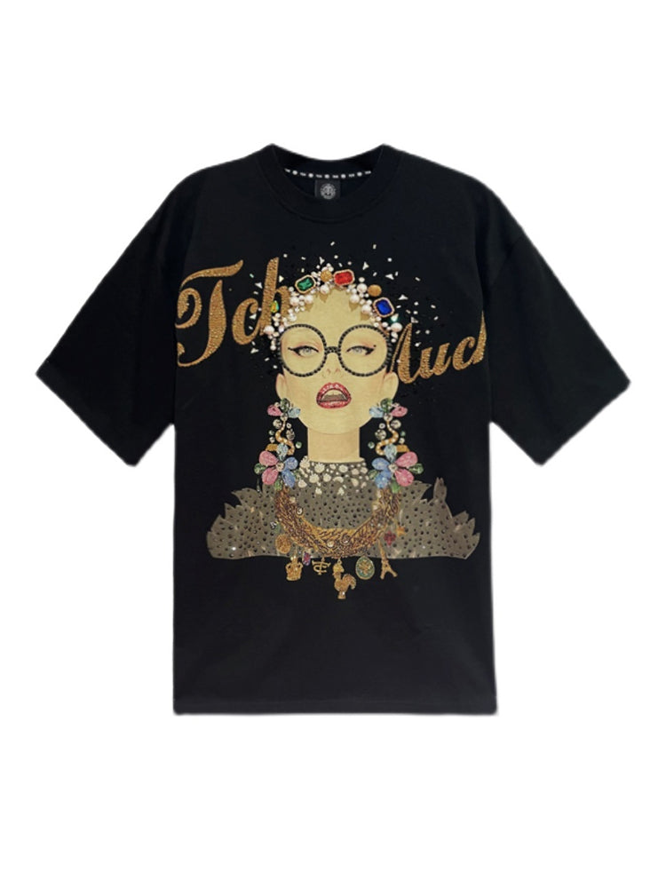 TCH Graphic Cotton Rhinestone T-Shirt Dress