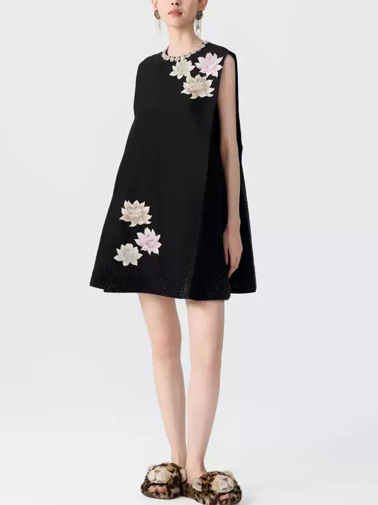 TCH Crystal-Embellished Flower Mini Dress