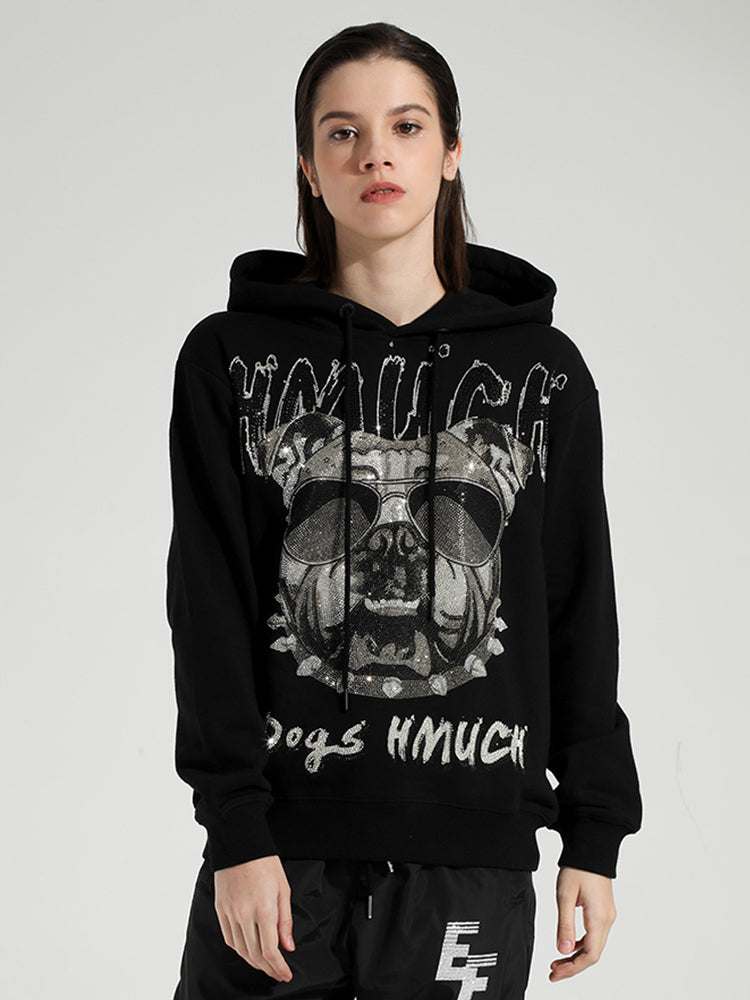 TCH Women's Graphics Rhinestone Angel Wings Hoodie