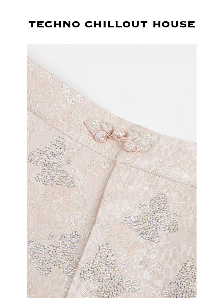 TCH Sparkle Butterfly Jacquard Rhinestone Shorts