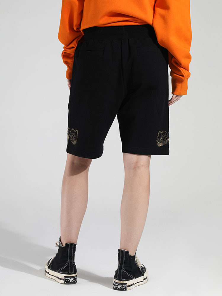 TCH Rhinestone Letter Print Jogging Shorts