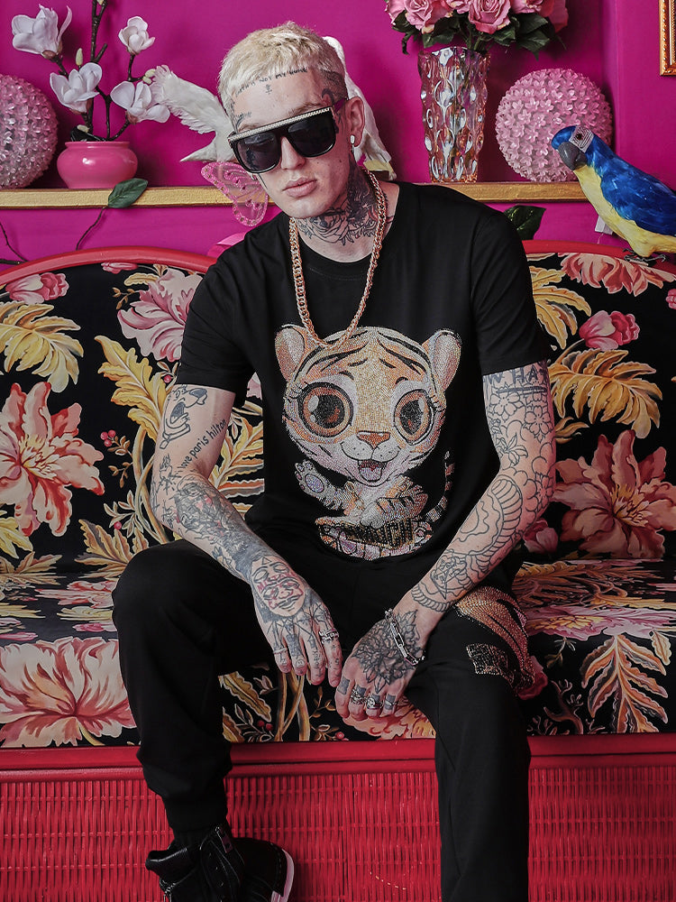 TCH Catoon Tiger Rhinestone Sparkle T-Shirt