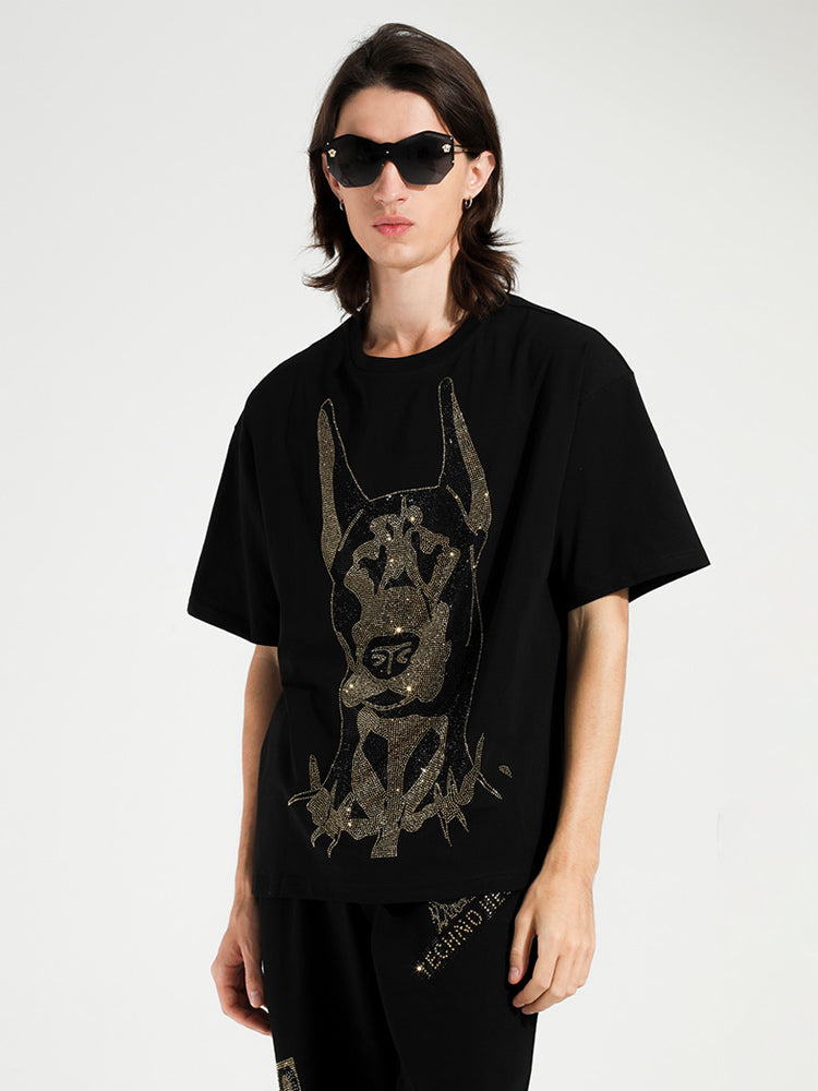 TCH Rhinestones Graphic Printed Oversize Tee