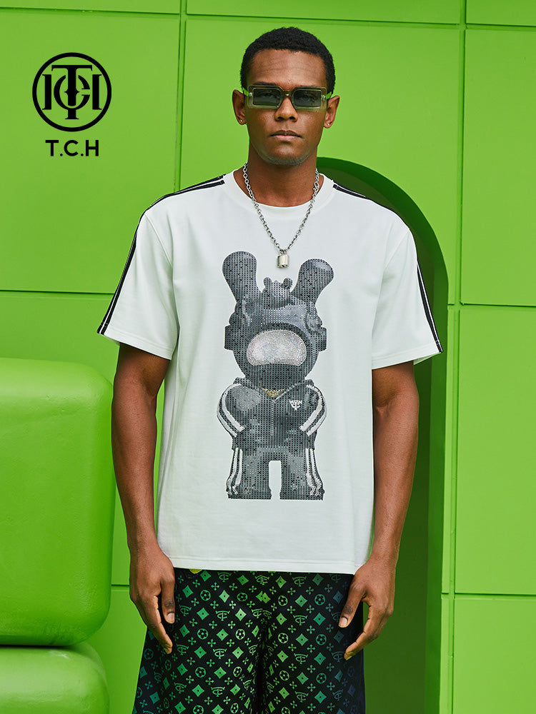 TCH Fashion Space Rabbit  T-shirt Top in White