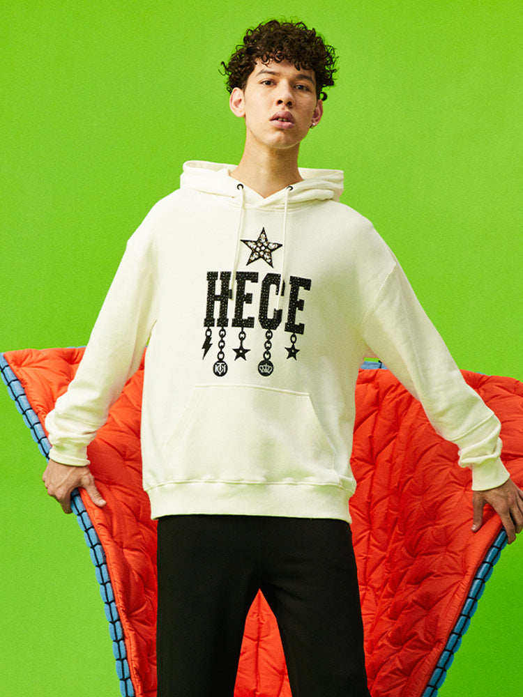 TCH Letter Rhinestone Oversized Hoodie
