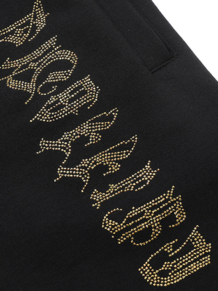 TCH Rhinestone Letter and Wings Jogging Shorts